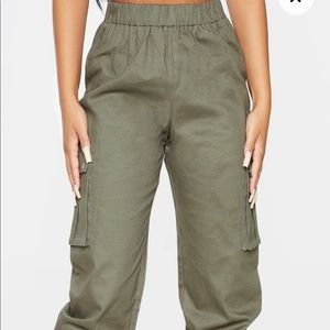 Khaki Pocket Detail Cargo Pants